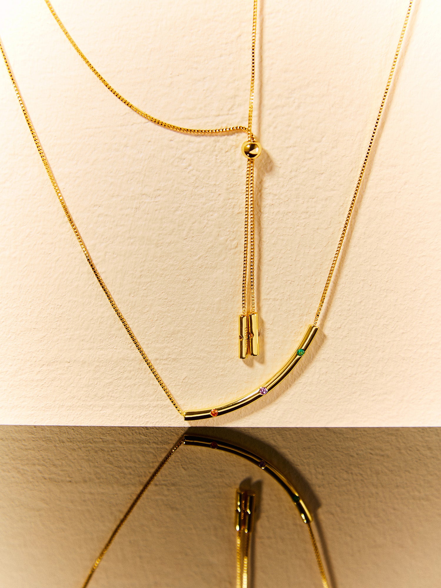 COLOR STONE TUBE PENDANT