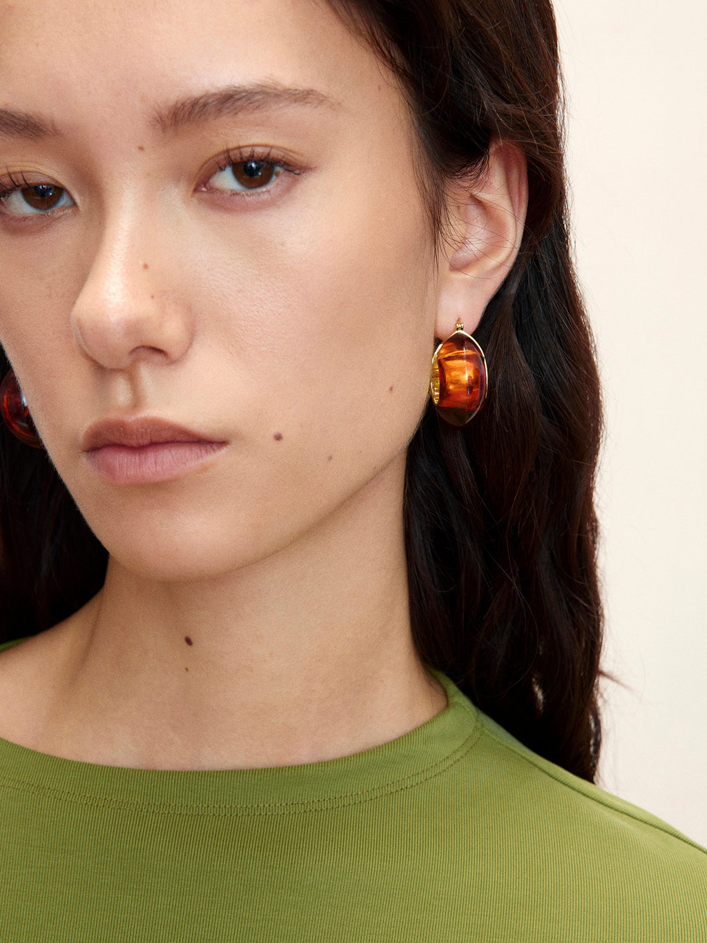 TRANSLUCENT RESIN HOOP EARRINGS