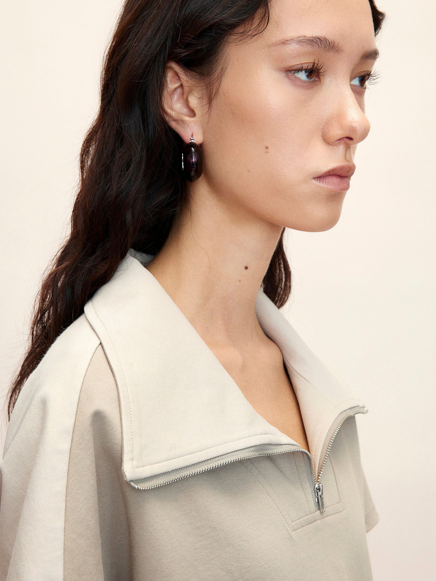 TRANSLUCENT RESIN HOOP EARRINGS