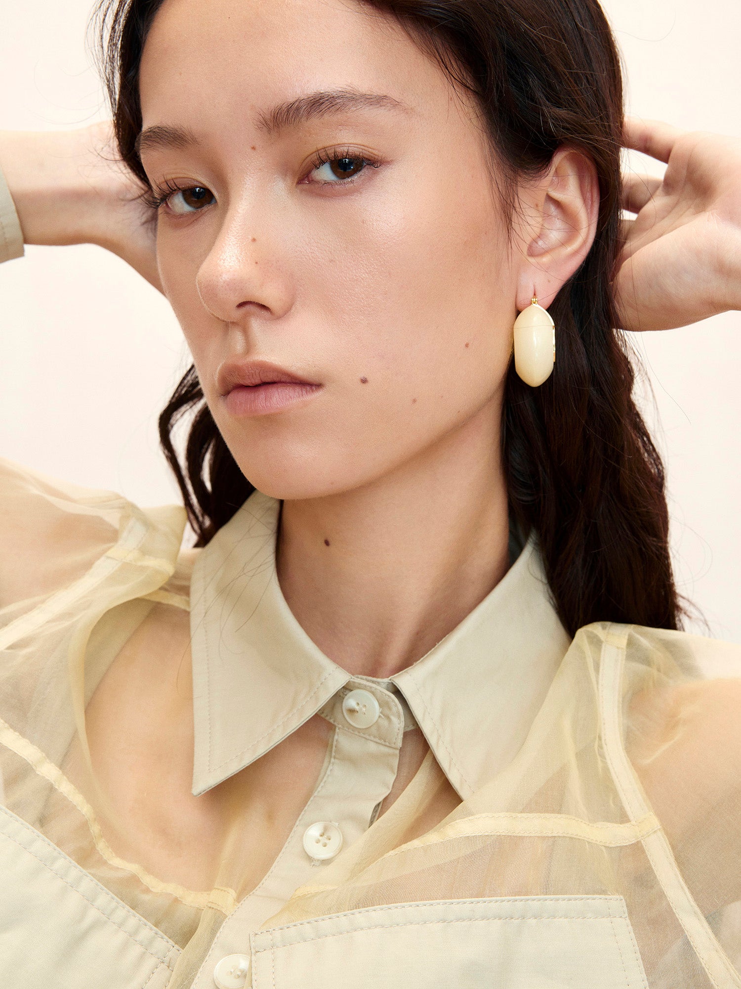 TRANSLUCENT RESIN HOOP EARRINGS