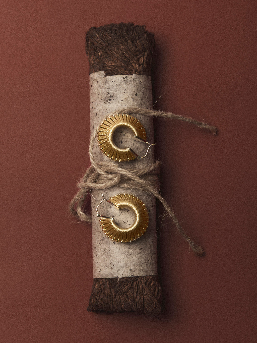 CORD WRAPPED HOOP EARRINGS