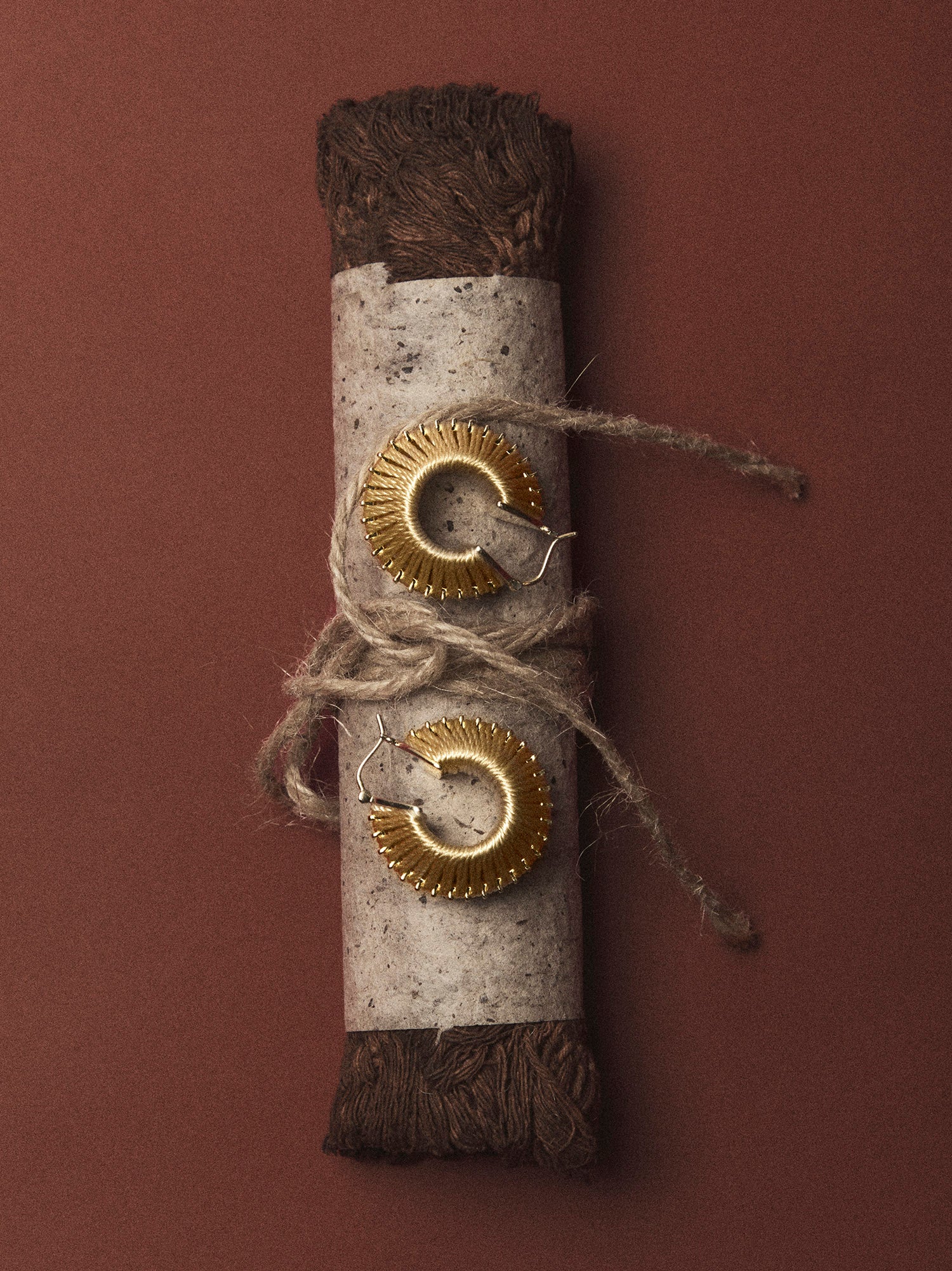 CORD WRAPPED HOOP EARRINGS