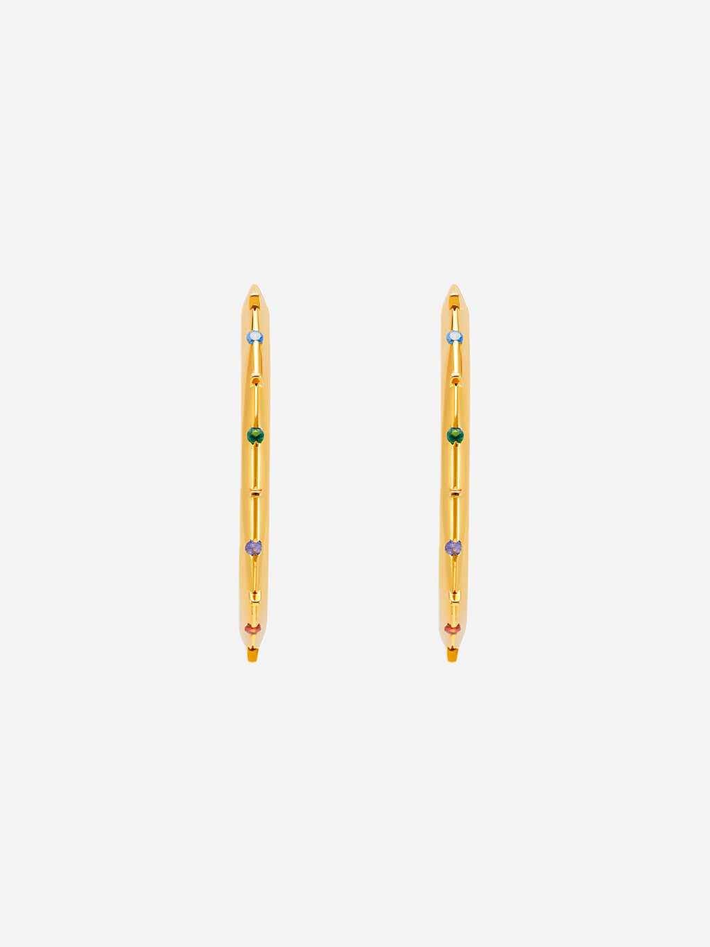 COLOR STONE HOOP EARRINGS