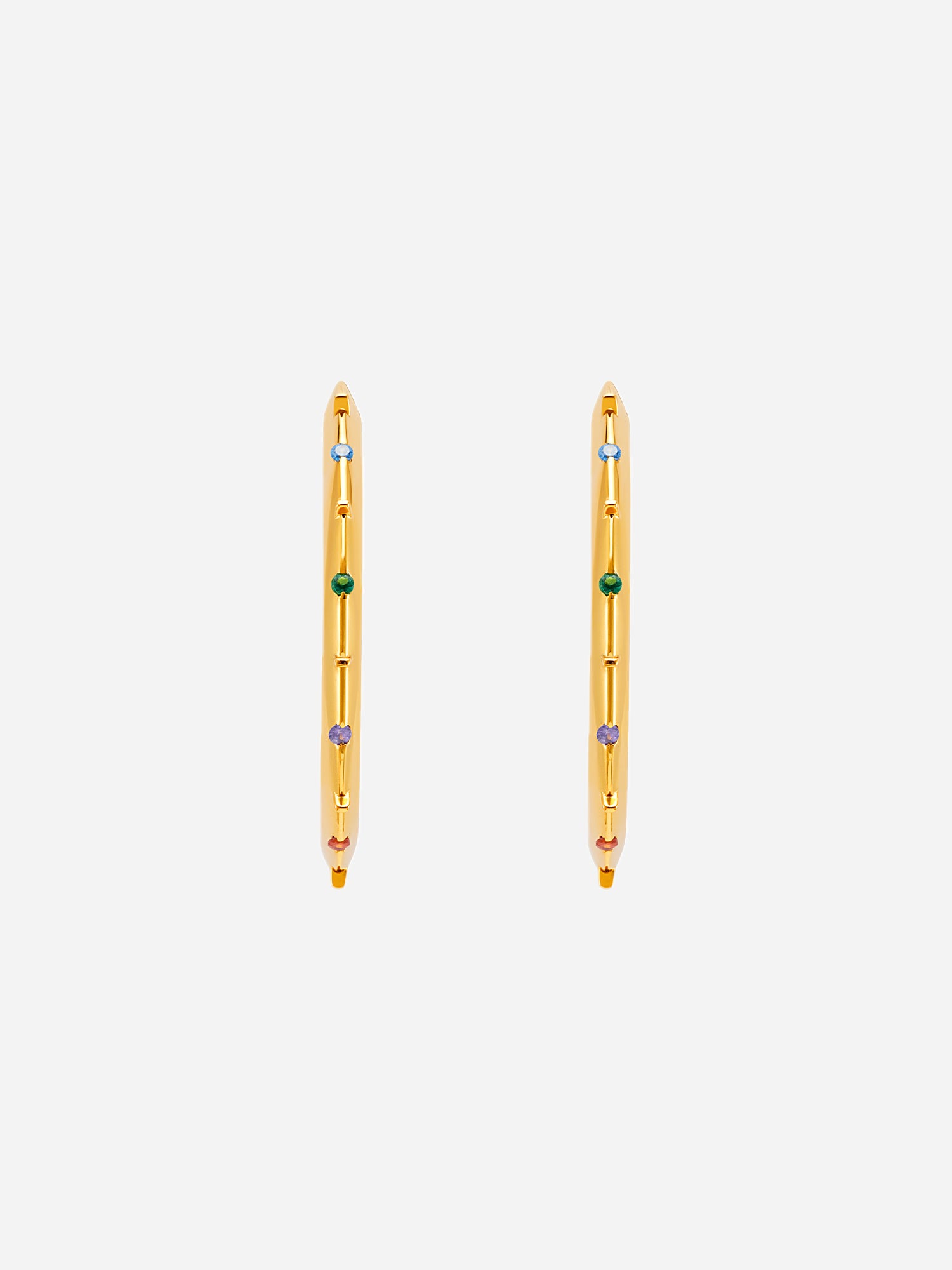 COLOR STONE HOOP EARRINGS