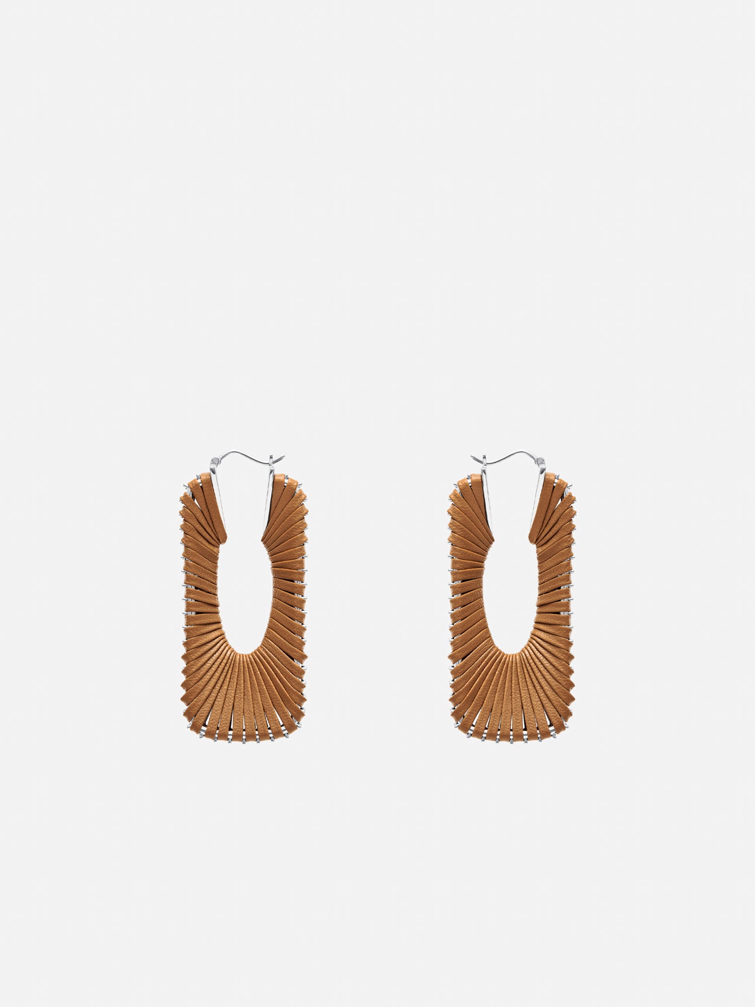 RECTANGULAR LEATHER EARRINGS