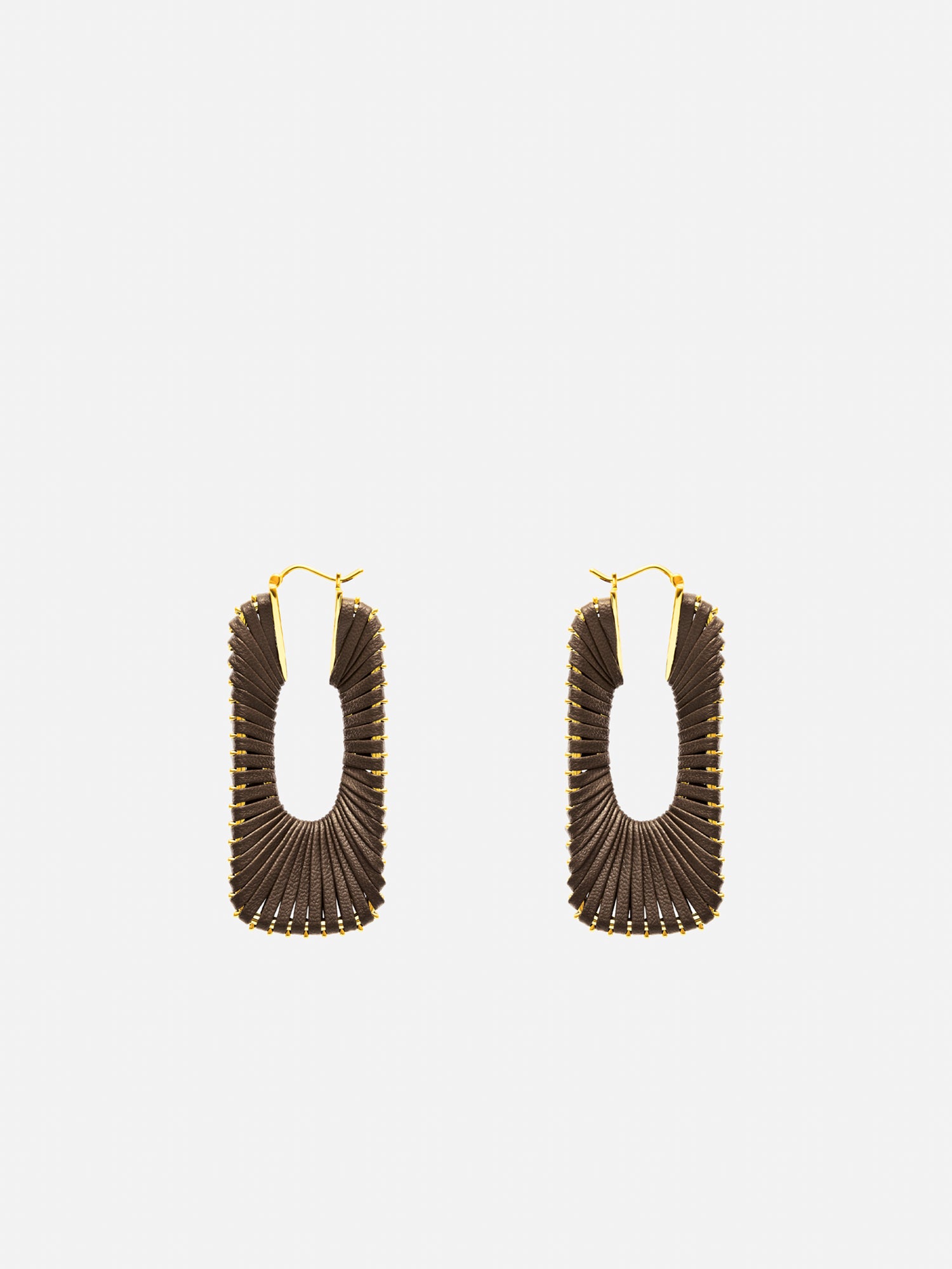 RECTANGULAR LEATHER EARRINGS