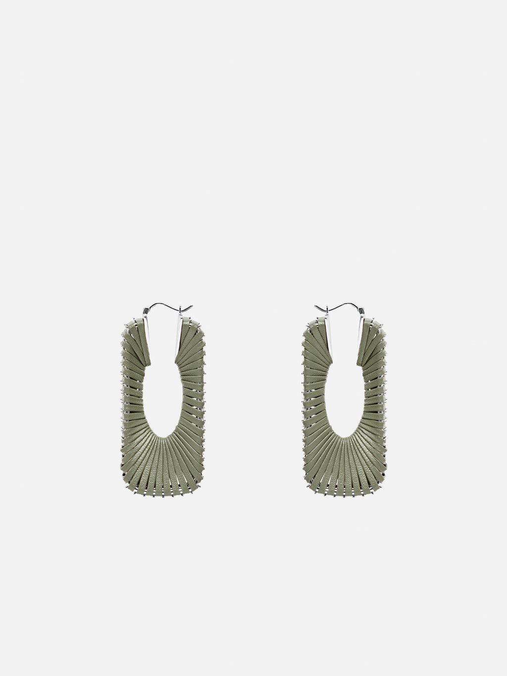 RECTANGULAR LEATHER EARRINGS