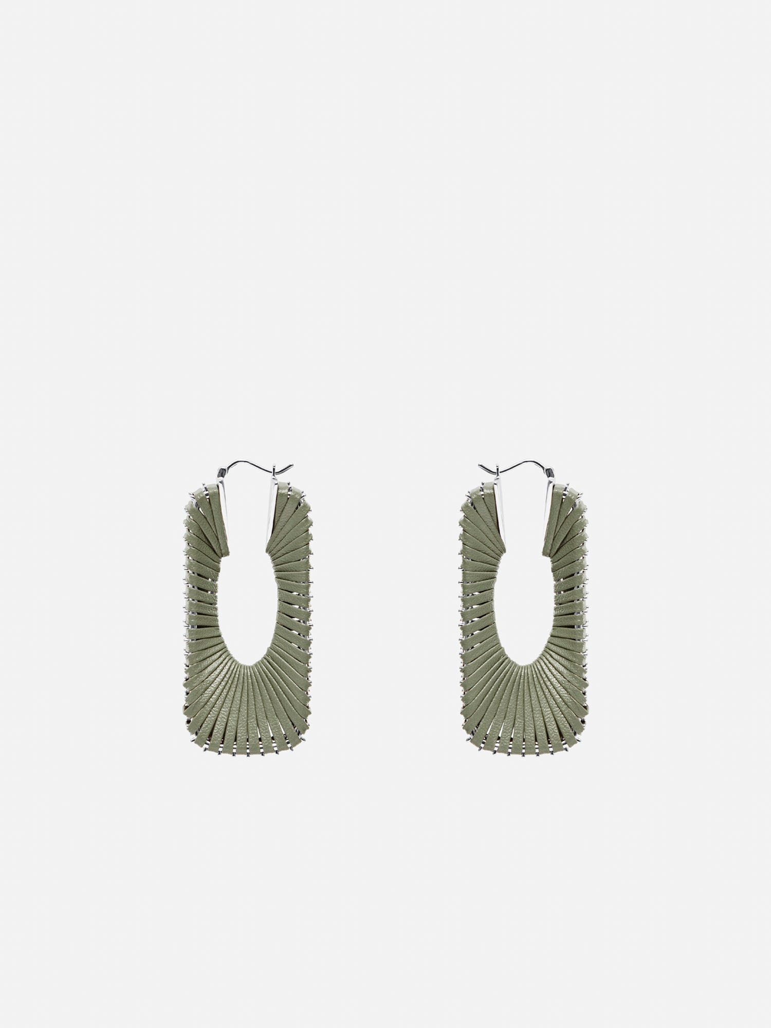 RECTANGULAR LEATHER EARRINGS