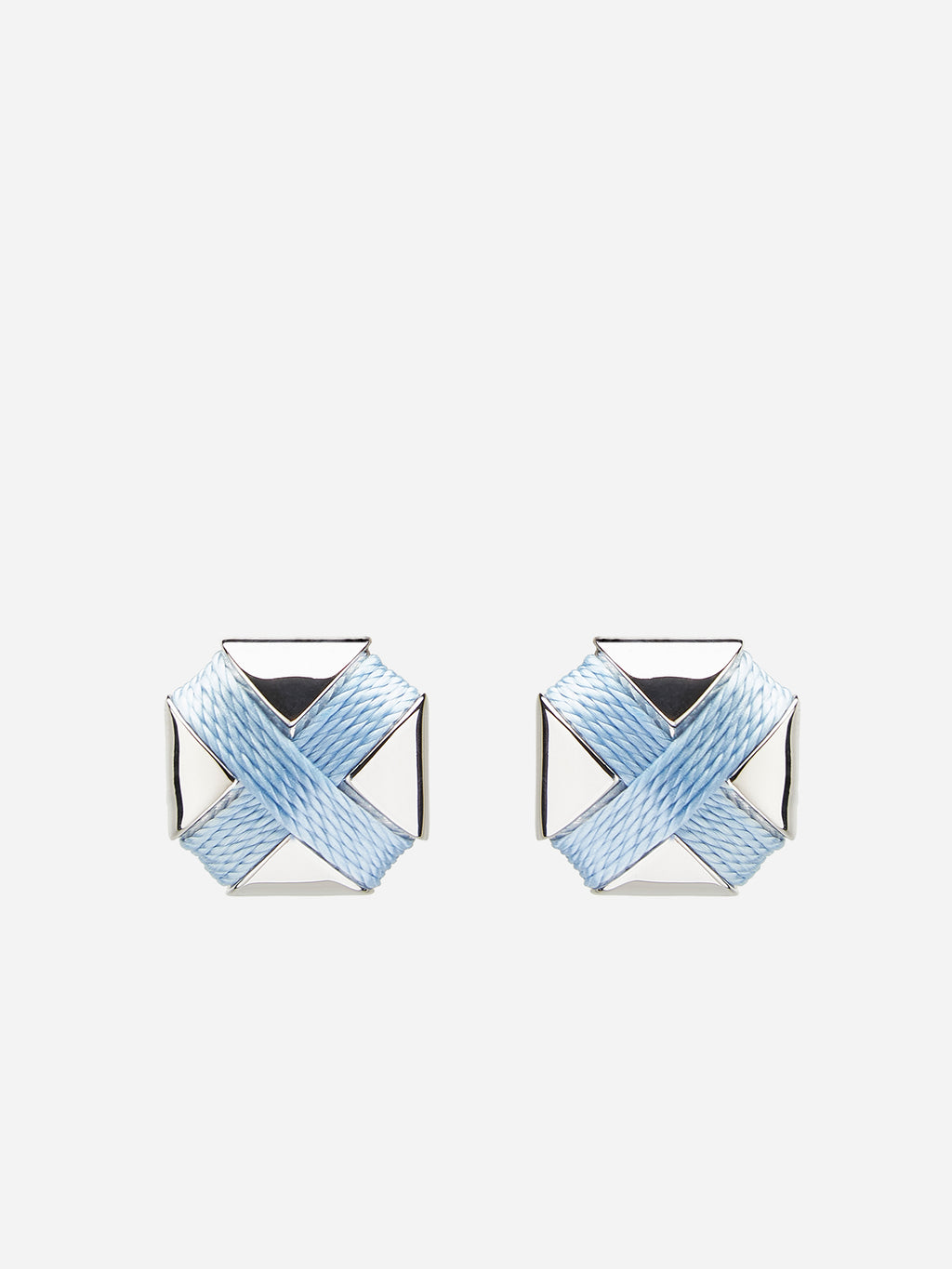 CURVED CROSS ROPE EARRINGS
