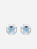 CURVED CROSS ROPE EARRINGS