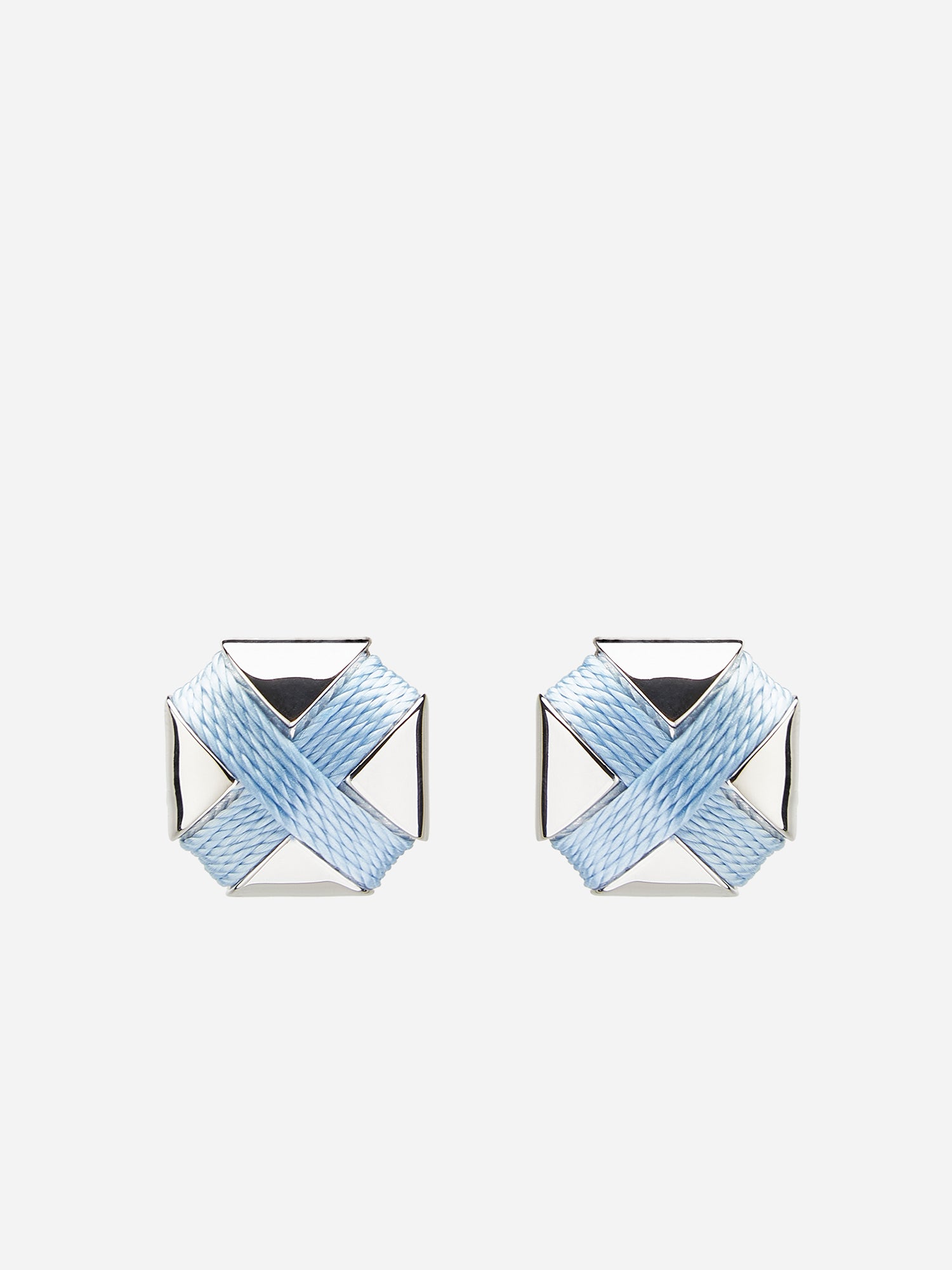 CURVED CROSS ROPE EARRINGS