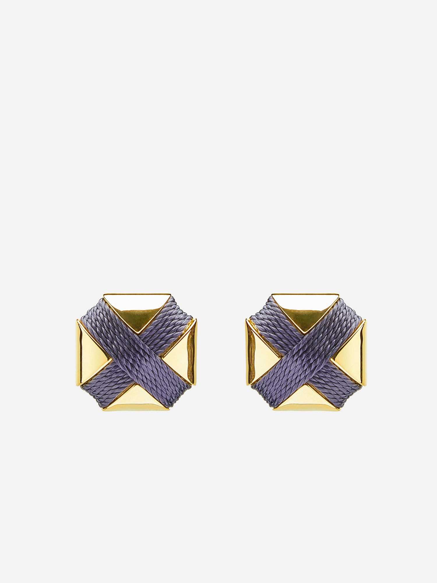 CURVED CROSS ROPE EARRINGS