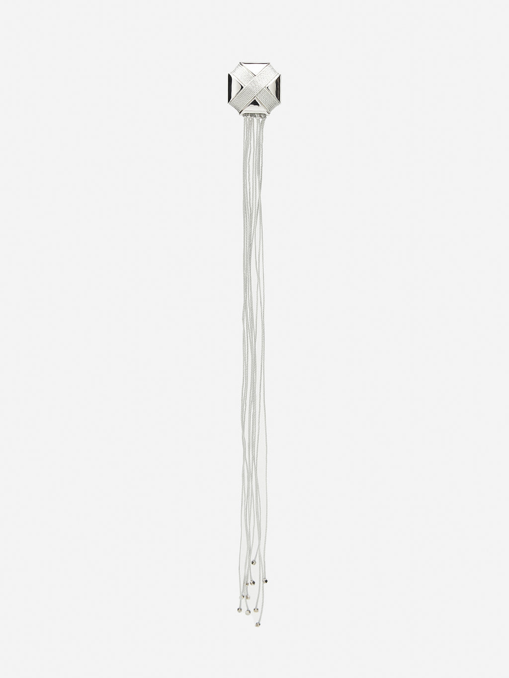 CURVED CROSS ROPE TASSEL BROOCH