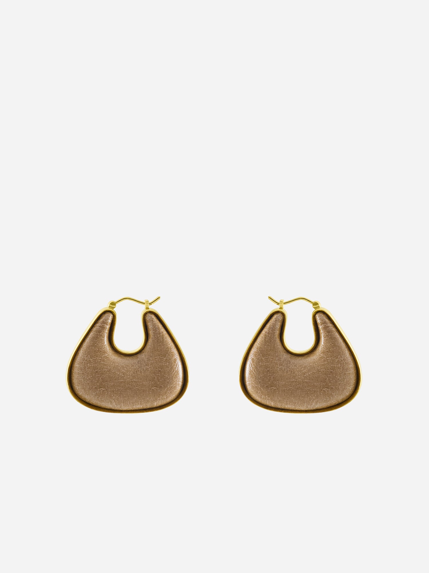 HORSESHOE LEATHER-WRAPPED EARRINGS