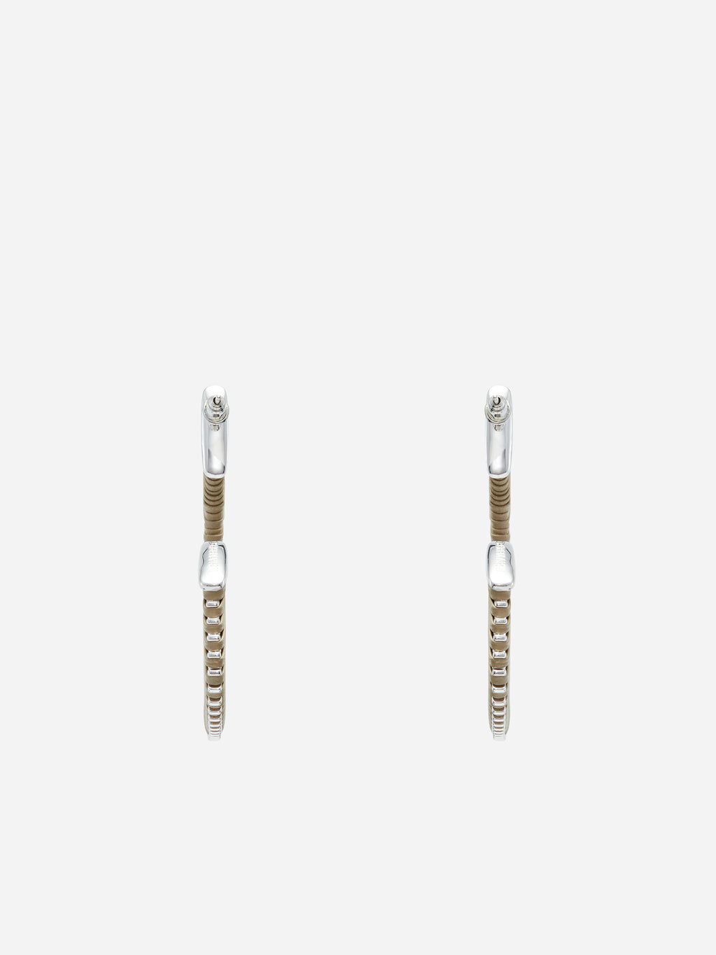 FAN SHAPE LEATHER WRAPPED EARRINGS