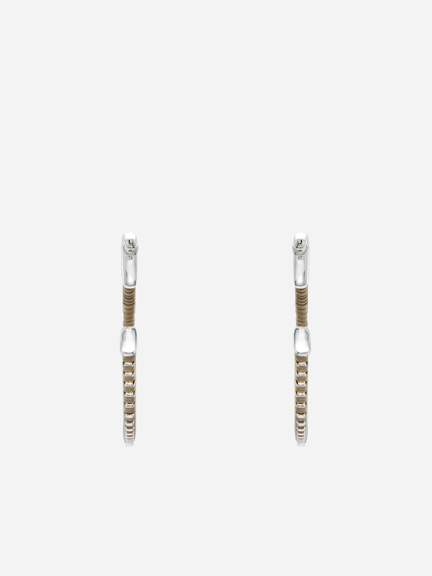 FAN SHAPE LEATHER WRAPPED EARRINGS