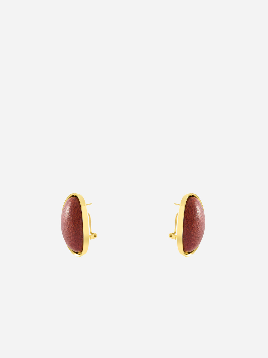 CURVED LEATHER-WRAPPED EARRINGS
