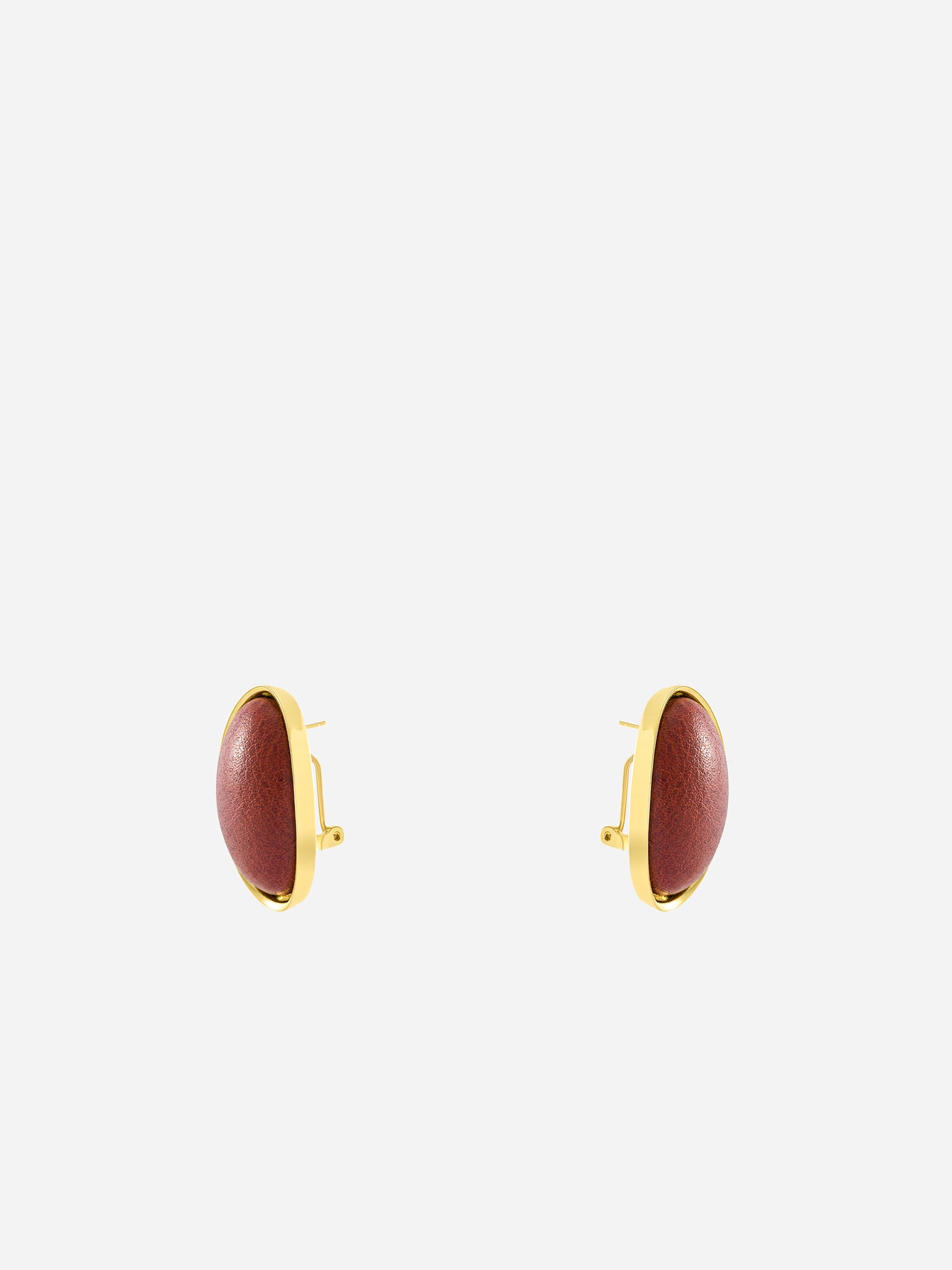 CURVED LEATHER-WRAPPED EARRINGS
