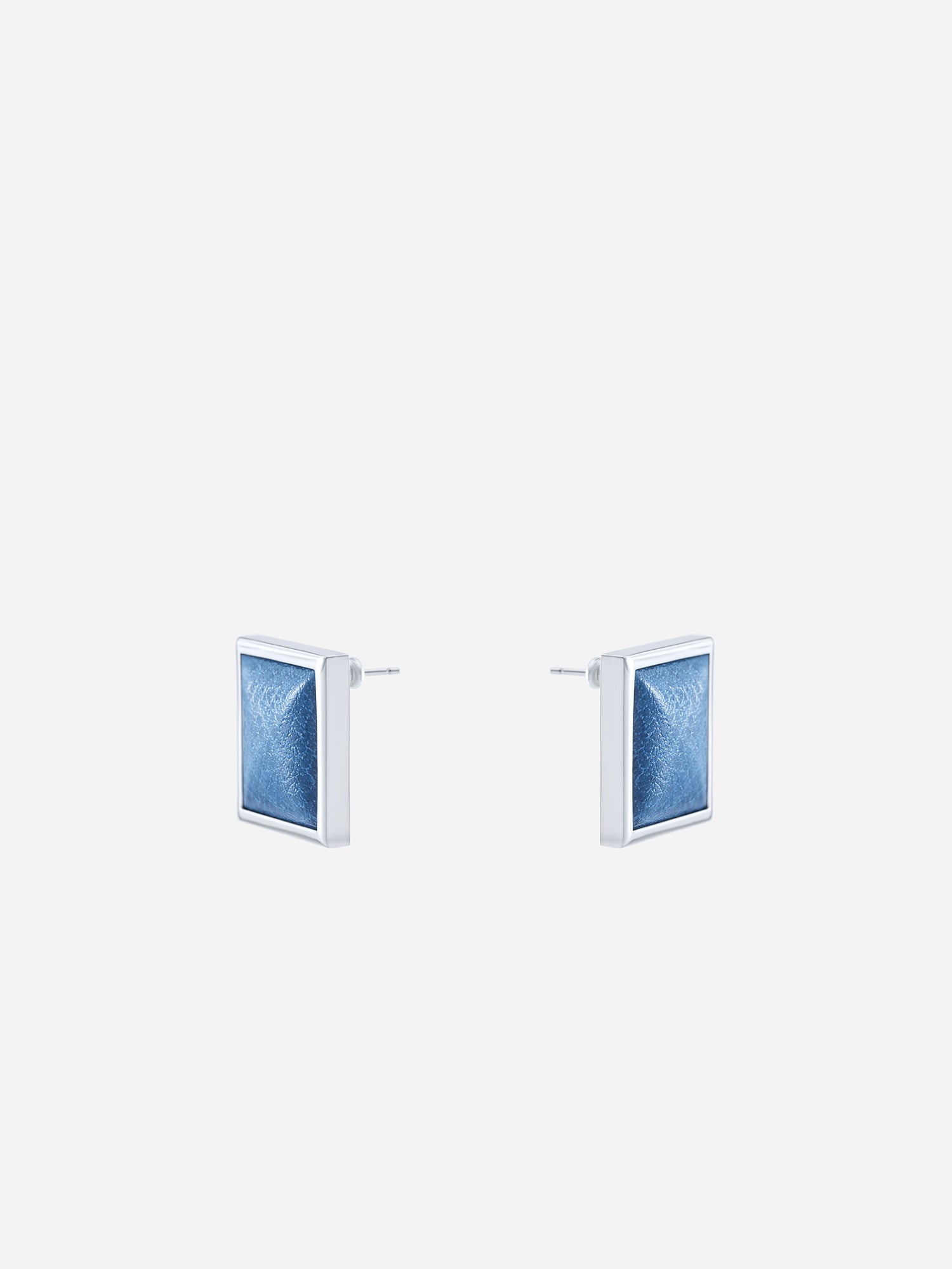 SQUARE LEATHER-WRAPPED EARRINGS