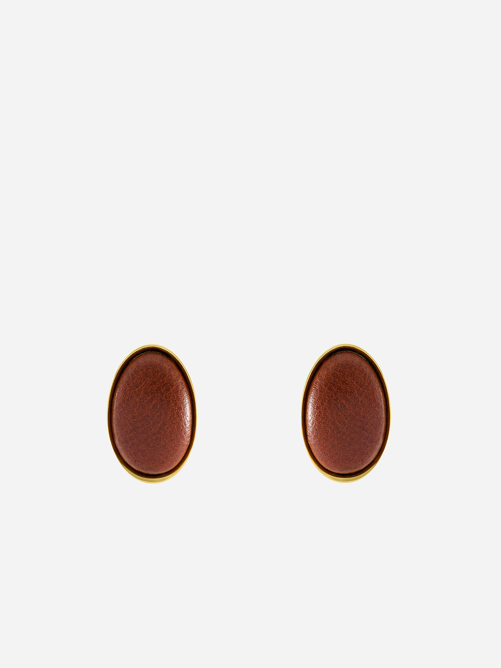 CURVED LEATHER-WRAPPED EARRINGS
