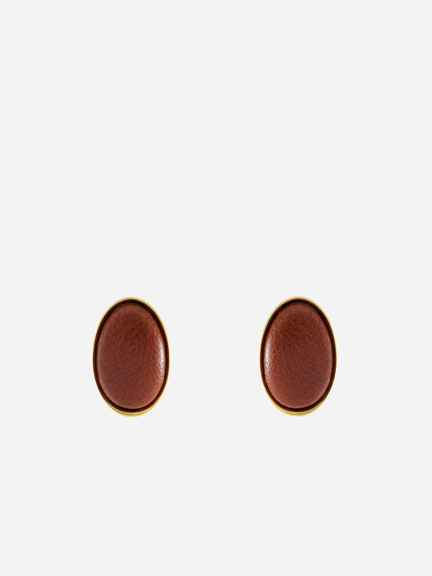 CURVED LEATHER-WRAPPED EARRINGS