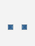 SQUARE LEATHER-WRAPPED EARRINGS