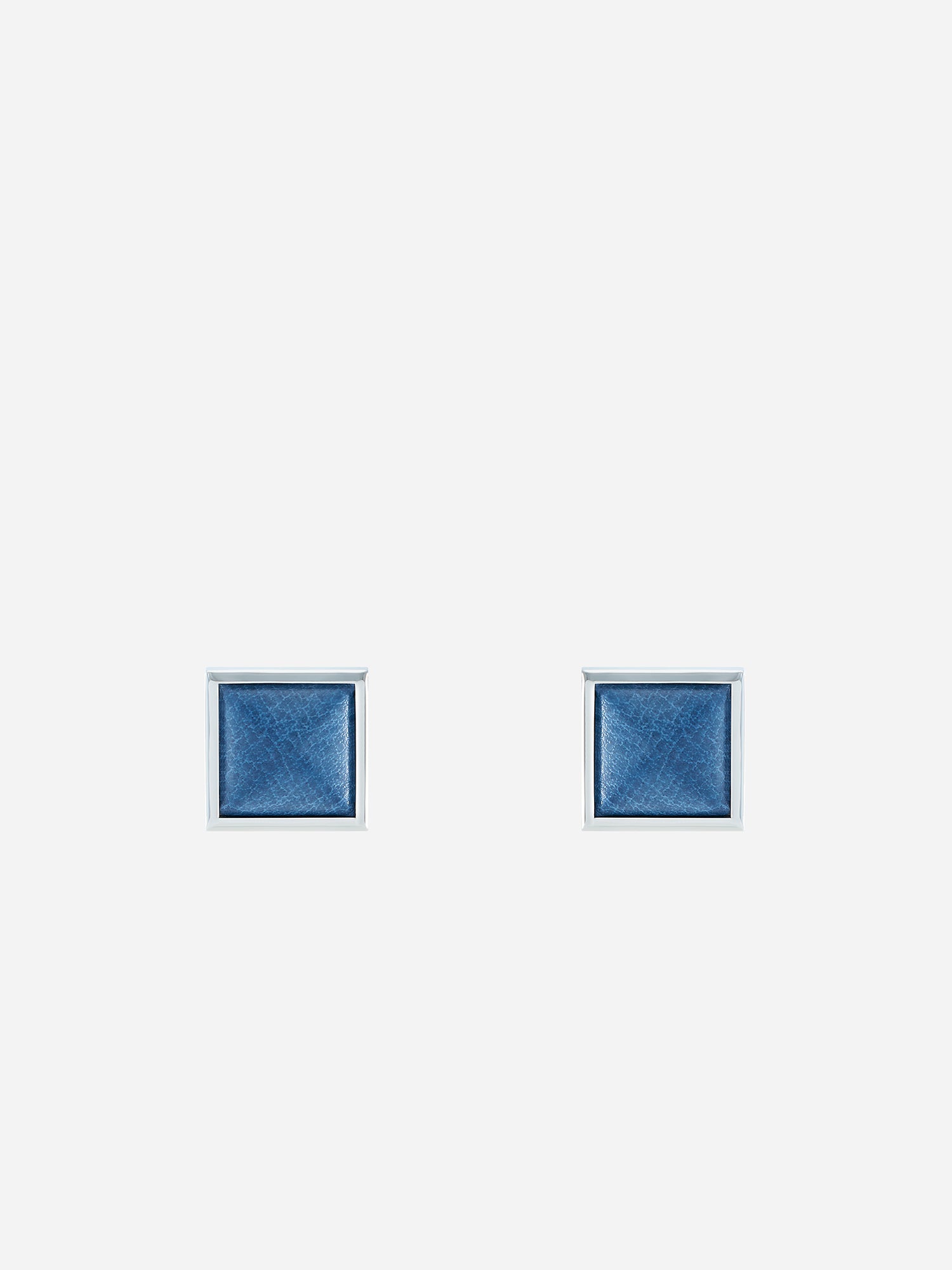 SQUARE LEATHER-WRAPPED EARRINGS