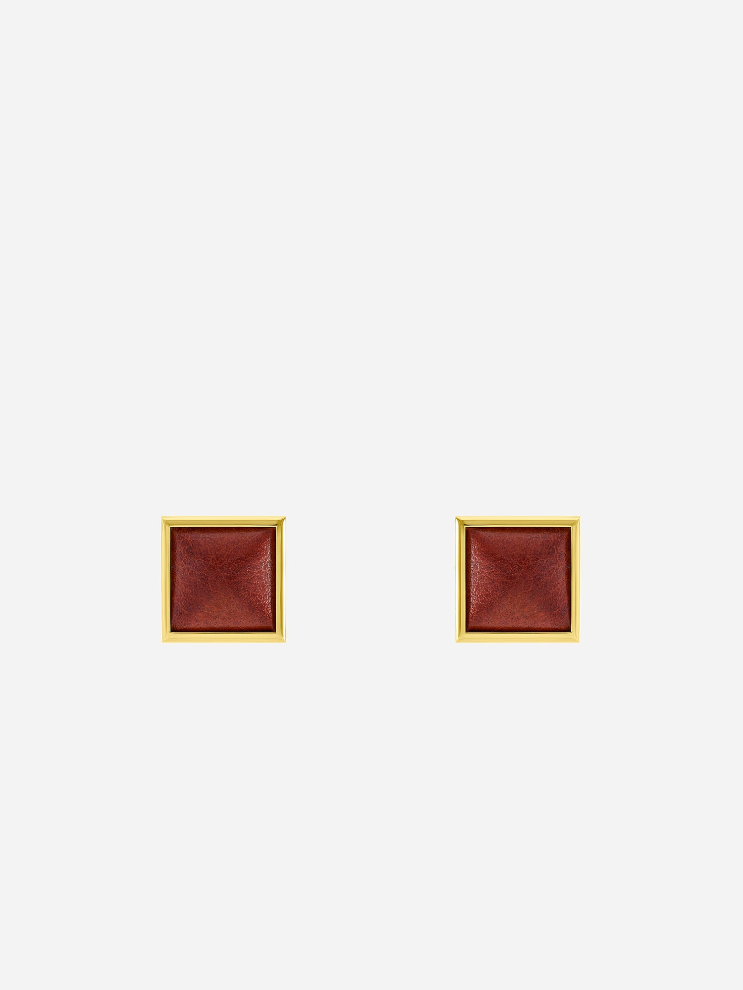 SQUARE LEATHER-WRAPPED EARRINGS