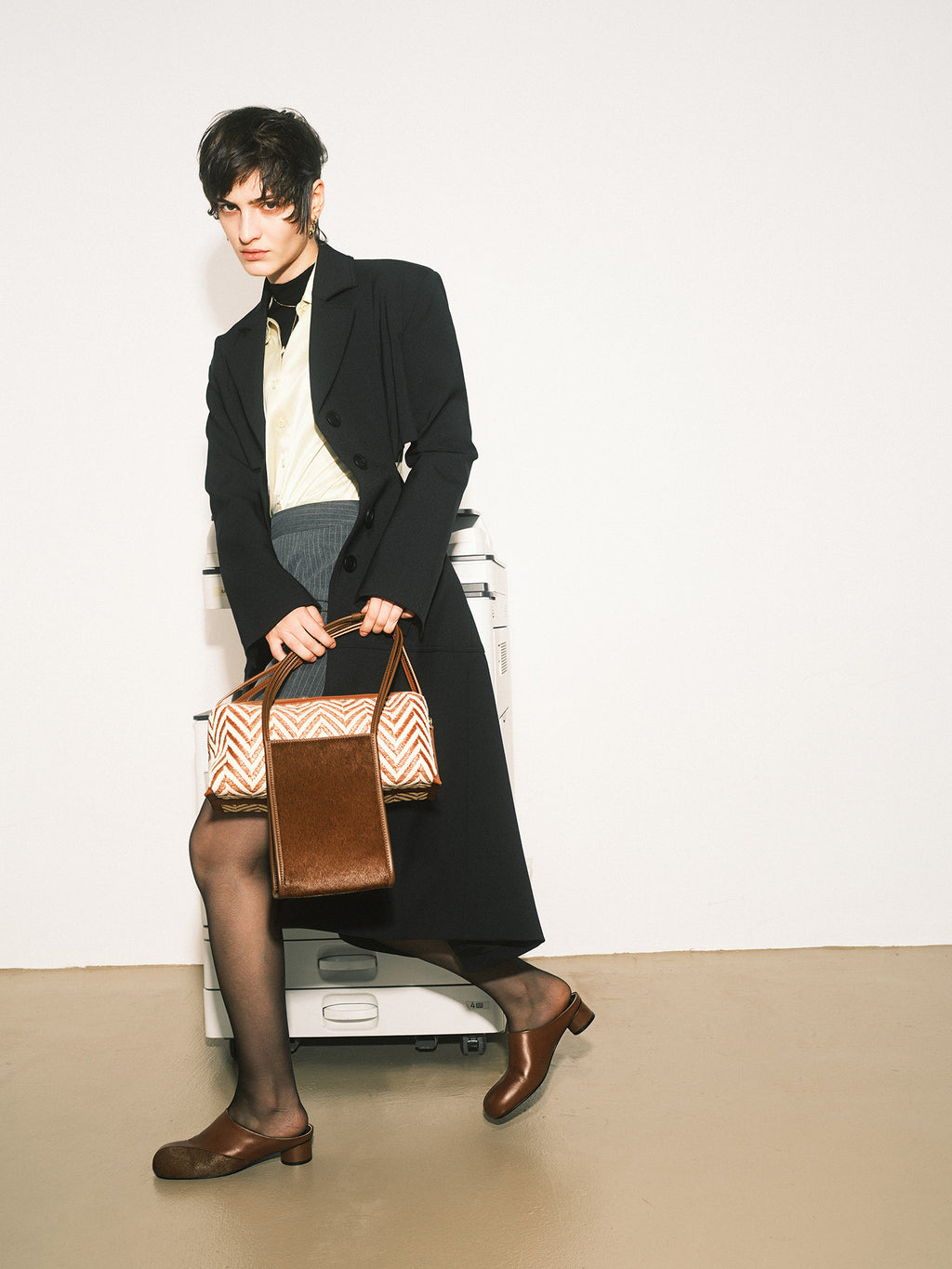 PONY HAIR SMALL HANDLE BAG