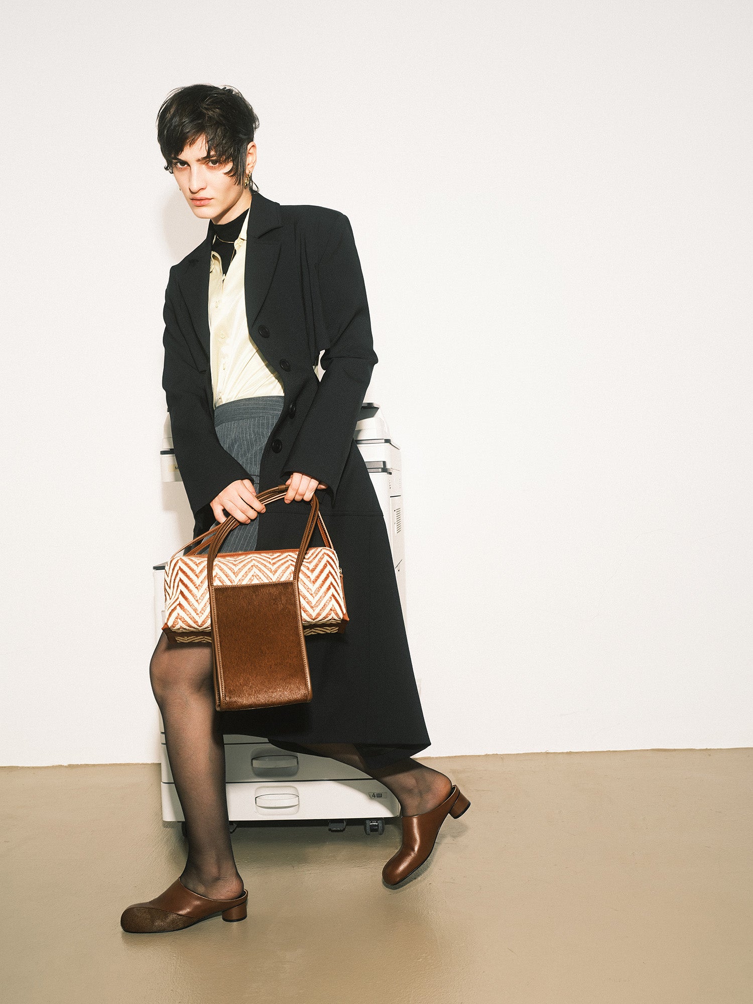 PONY HAIR SMALL HANDLE BAG