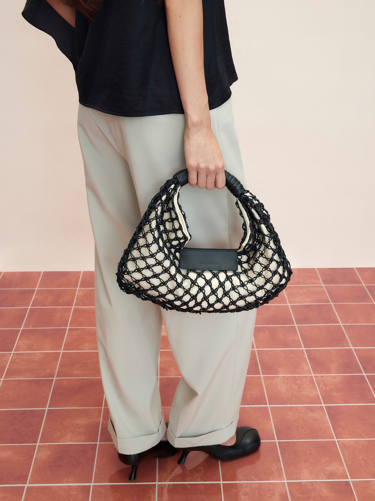 LEATHER WOVEN BAG SMALL