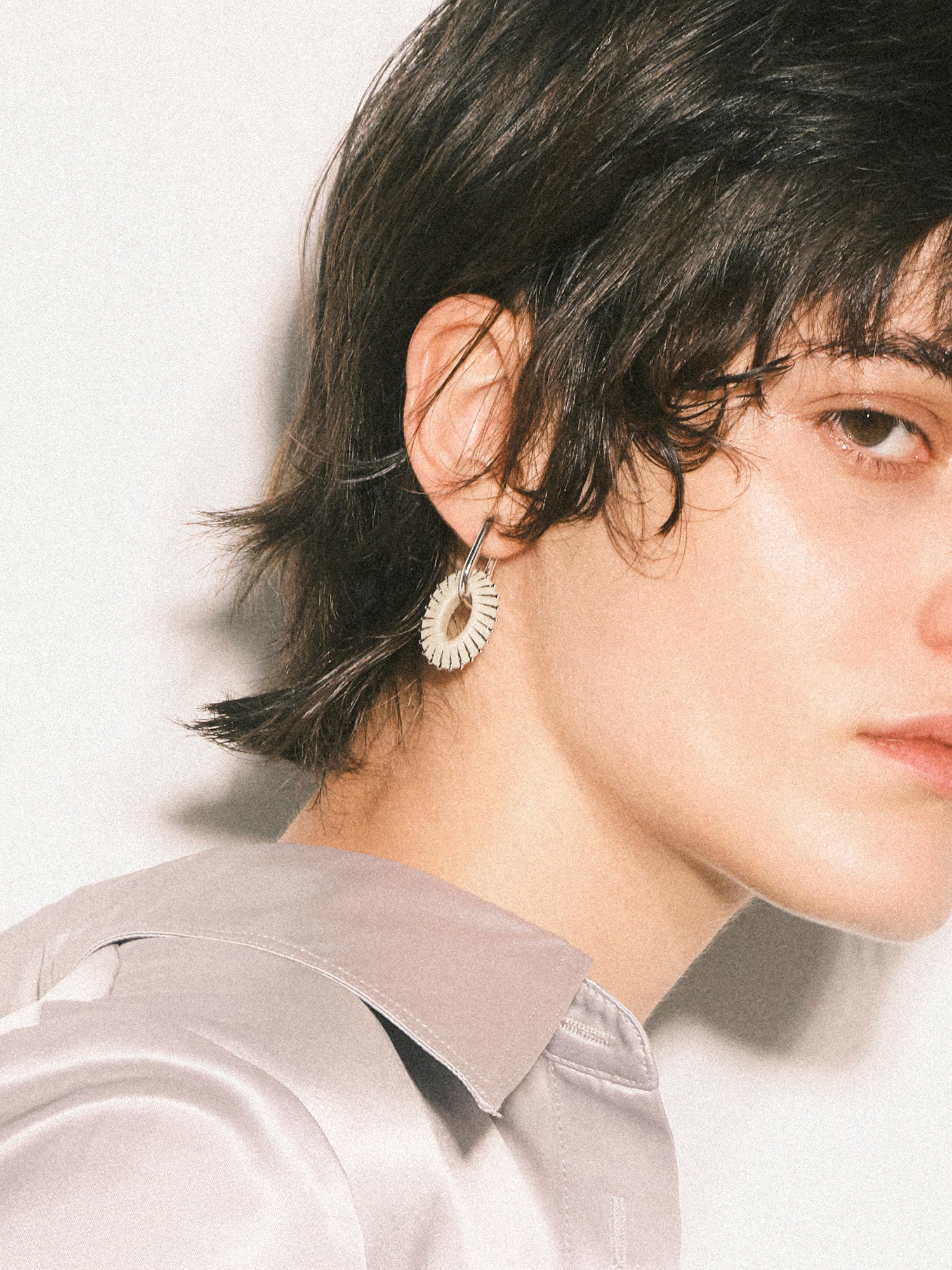 OVAL HOOP DROP EARRINGS