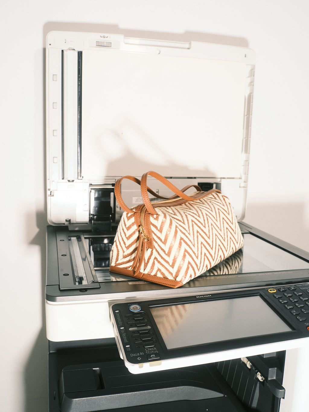 V PATTERN SHOULDER BAG